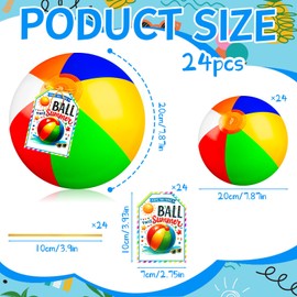 Gosodeny 36 Sets End of Year Student Gifts Include 36 Pcs Beach Balls with Cards Last Day of School Present from Teacher Student Classroom Prizes Summer Party Exch