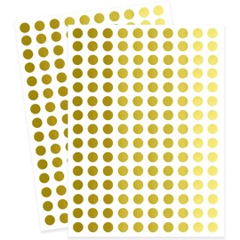 Yeachlaing 0.25 Inch Round Permanent Adhesive Color-Code Dot Stickers,Gold,Pack of 1800