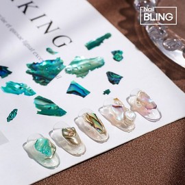 Nail Mother-of-Pearl Glitter Aurora Shell DIY Nail Art Terrazzo / 네일 자개글리터 오로라쉘 셀프네일아트 테라조