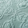 NEWLAKE Quilt Bedspread Set, Light Green Jacquard Embossed Floral Pattern