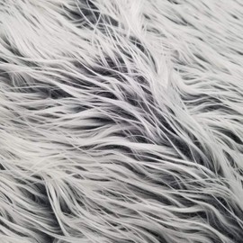 Texco Inc 3 Inches Long Pile Mongolian Faux Fur Fabric, Silver Frost 1 Yard