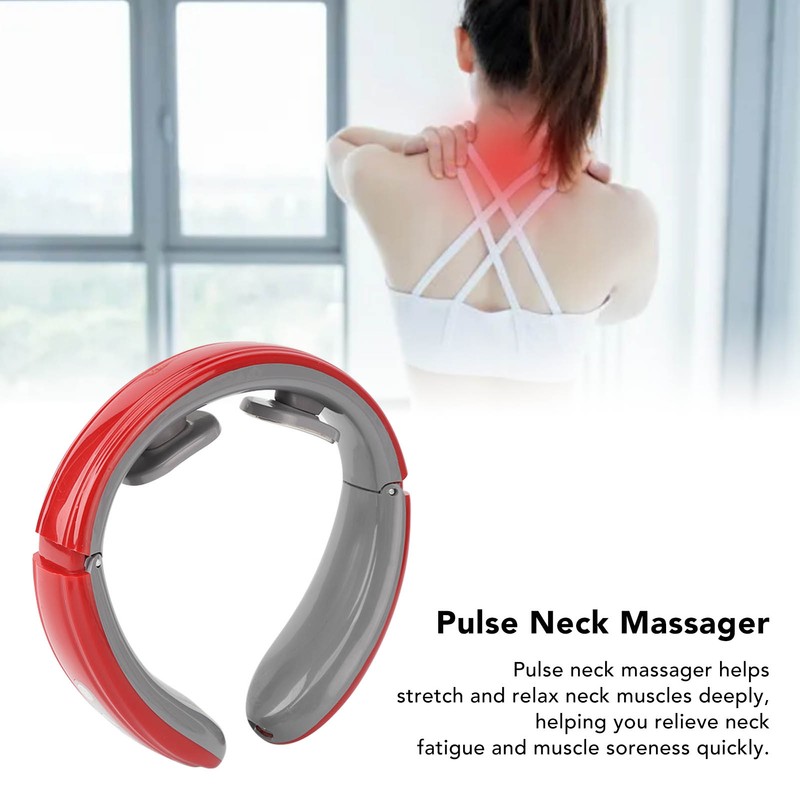Electric Pulse Neck Massager 6 Modes 9 Strength Rechargeable Neck