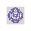 4 Inch Non-Reflective IAFF Purple Firefighter Maltese Black Flag Sticker Decal