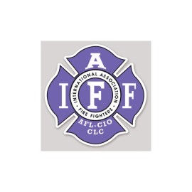 4 Inch Non-Reflective IAFF Purple Firefighter Maltese Black Flag Sticker Decal