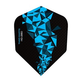 THOR-DARTS®™ Exclusiv-Line: 150 micron F2 Darts Flights HD-280 Black Dart Flights Extra Long Durable Thickness 150 mic Ultra Strong (Pack of 12) Blue / Blue