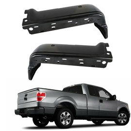 SEBLAFF 2-Pack Rear Bumper Face Bar End Caps Steel Black LH RH Set Replacement for 2009-2014 F150 with Sensor Hole