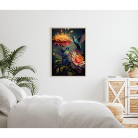 Diamond Painting Kits for Adults, 5D Diamond Art Painting Hummingbird Art for Adult,DIY Full Round 5D Diamond Drill Kit,Gem Art Craft Home Decor,Wall Painting Kit 16x12 inch