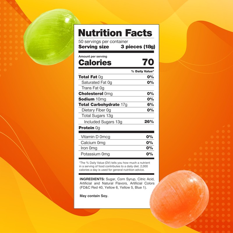 Fruit Discs Hard Candy, Assorted Flavors, 2-Pound Bulk Pack (About