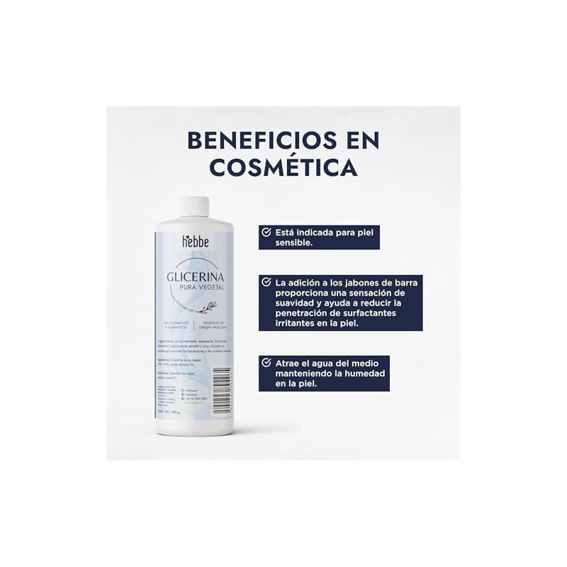 Glicerina Vegetal 500 g 100% Pura | Humectante para Piel