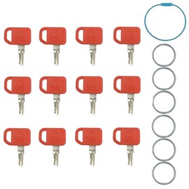 12PCS AT195302 Ignition Keys Compatible with Jo hn Deere 210C 310A 310C 410B 550B 700H 1050J 210LJ 250D 460E 410C 710D 1200 Heavy Equipment Loader Backhoe Loader Tractors