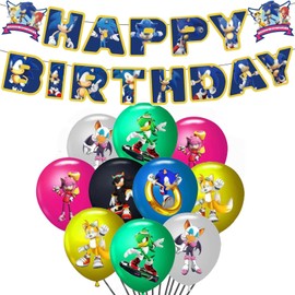 Birthday Party Decorations - Happy Birthday Banner, 12pcs Latex Balloons for Kids Party Supplies Birthday Dec