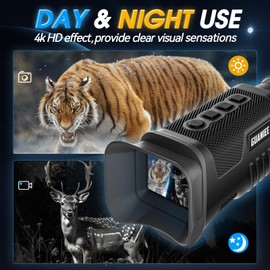 GUANIEE Night Vision Monocular 4K Digital Infrared Night Vision with 2" Larger Screen, 8X Digital Zoom, 2200mAh Rechargeable Battery, Tripod, 32G SD Card