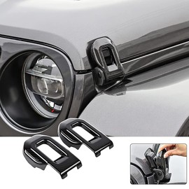 Riloer 1 For 2018-2021 J-Jeep Wrangler Jl Jlu Jt Car Hood Latch Trim Cover (Carbon/Red/Green)