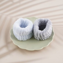 Facial Washing Headband & Wristband Set 2-pack Gray 8ea