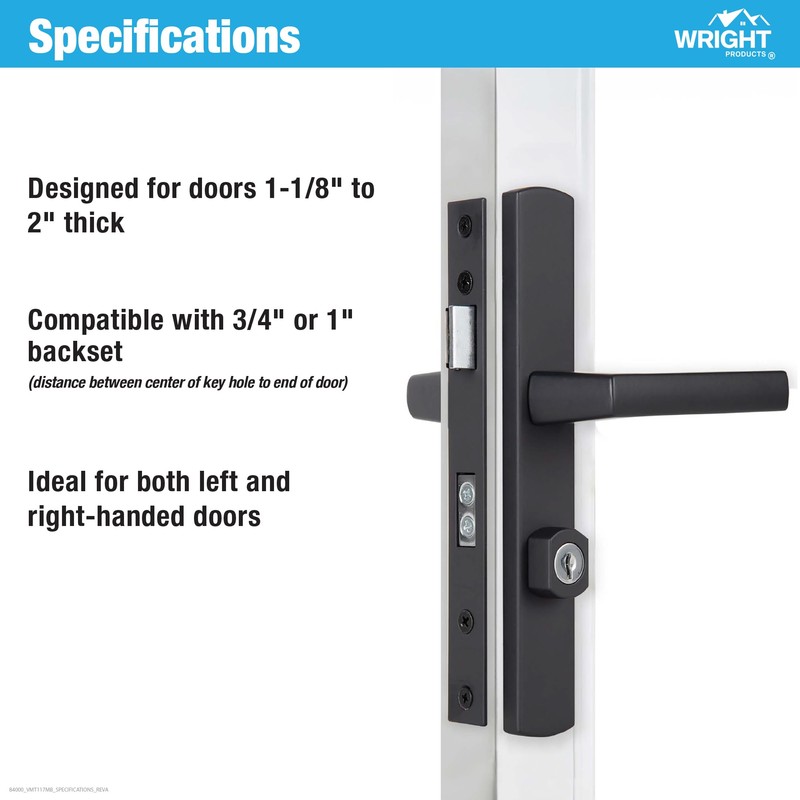 Wright Products - Mortise Keyed Lever Mount Latch with Deadbolt