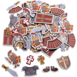 Fun Express Armor of GOD Glitter Shape ASST - Craft Supplies - 72 Pieces