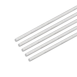 MECCANIXITY 304 Stainless Steel Round Rods, 4mm x 400mm Solid Shaft Rods for DIY Craft Model Car Helicopter Airplane, Pack of 5