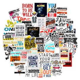 Clickedin - 50 Pieces Motivational Quotes Stickers, Vinyl Perfect for Laptop, Phone, Scrapbook Art n Craft