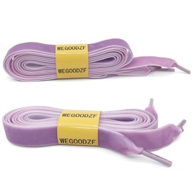 WEGOODZF Flat Wide Velvet Shoelaces: 2 Pairs 1.6CM Single Side Purple Velvet Laces for Women 79 Inch