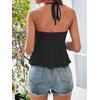 AKLOPVII Women Y2k Peplum Ruched Crop Tank Tops Cute Open