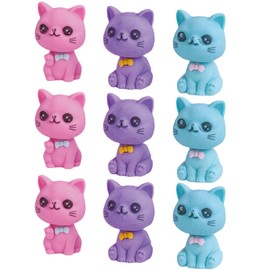 12 Pcs Cute Erasers Cartoon Cat Eraser Kawaii 3D Kitty Eraser Pencil Eraser for Students Boys Girls Kids School Office Supplies (Cat)