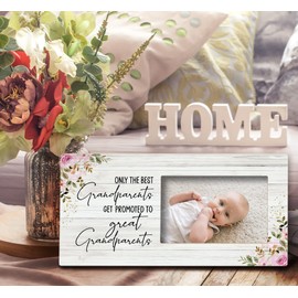 SRADMO Grandparents & Great Grandparents Photo Frames, Baby Announcement & Promotion Keepsakes, 12x6 Grandkids Picture Frame