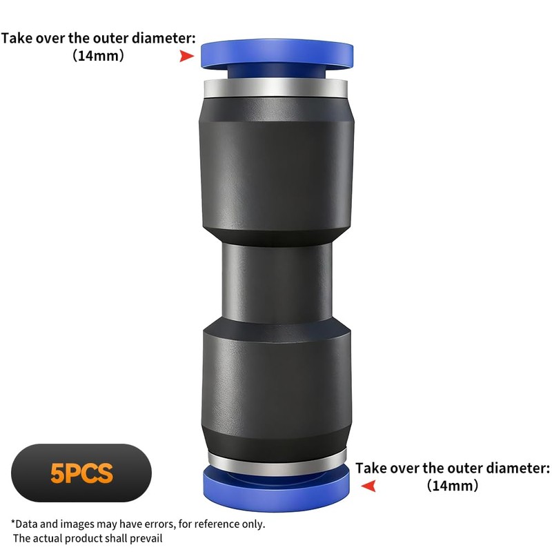 NANLACH Push to Connect Fitting, 14mm Tube OD Pneumatic Quick
