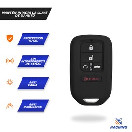 Ragirno Funda para llave de Auto compatible con Honda Civic, Accord, Pilot y CRV de 5 Botones. Cubre llaves de Silicón para llave de Auto. Protector de llaves para Honda. Carcasa para llaves. Car Key Cover