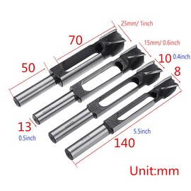 Dtacke Wood Plug Hole Cutter Tenon Dowel And Plug Drill Woodworking Cutter (15mm Drill inner bore)