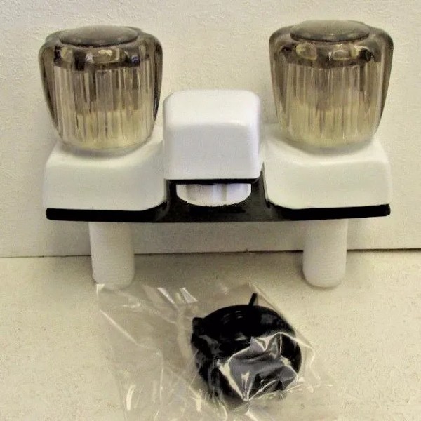 N/A NEW RV BATHROOM SINK FAUCET - WHITE - SMOKY