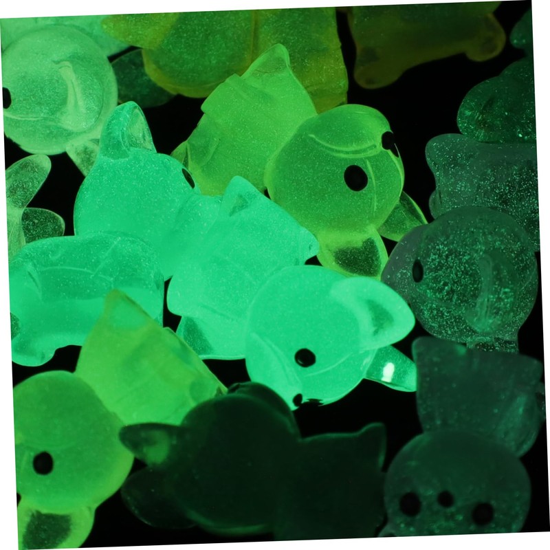 Mipcase 12Pcs Glow Dark Miniature Dog Statues Cute Puppy Ornaments