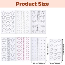 7 Sheets Face Makeup Gems Stickers Self Adhesive 3D Star Heart Moon Shape Jewels Sparkly Face Rhinestone Stickers Stick on Gems Pearl Rhinestones Sticker Faces Hair Makeup Body Crafts Festival Decor