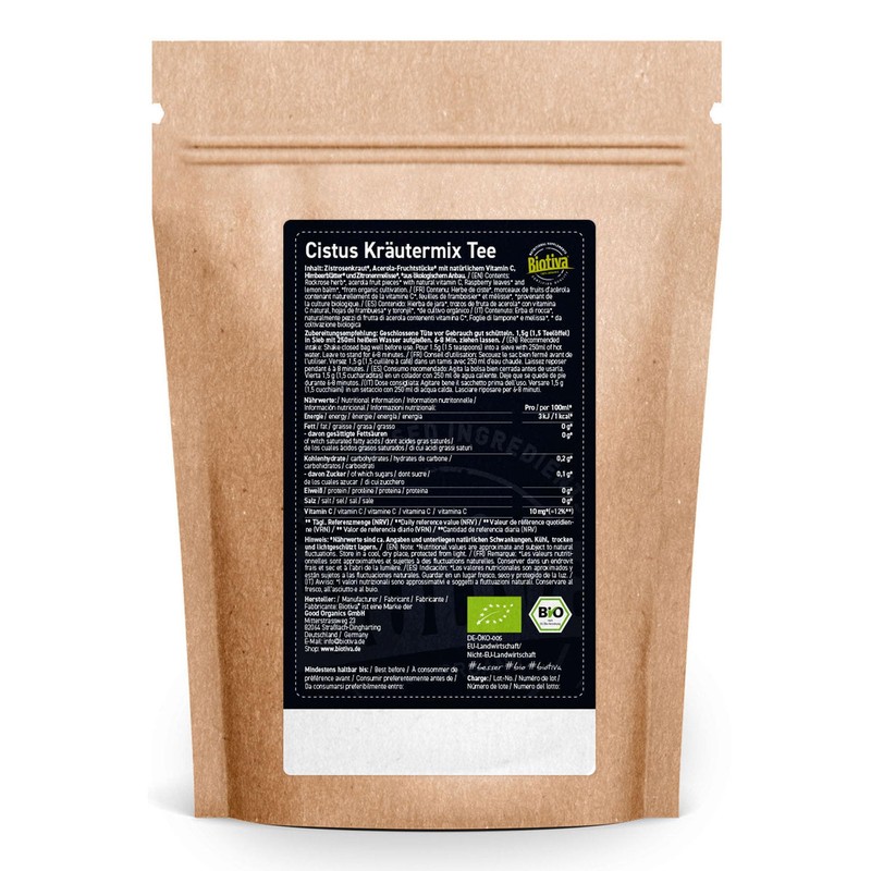 Biotiva Cistus Vitamin C Immune Tea Organic 100g - as