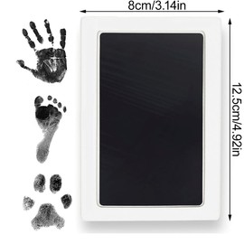 Baby Handprint and Footprint Kit, 2 Sets Baby Framed Photo Kit with 100% Clean-Touch Ink Pad for Newborn Baby, Baby Footprint Kit, Safe Non-Toxic for Feet and Hands, Black, Blue