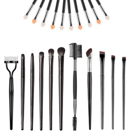 Snmzlc 21 Pieces eyebrow brush eyelash separator eyeliner brush eyelash comb eye shadow brushes set eye shadow applicator sticks nose contour brush professional Makeup Grooming Tool Set US205, Black