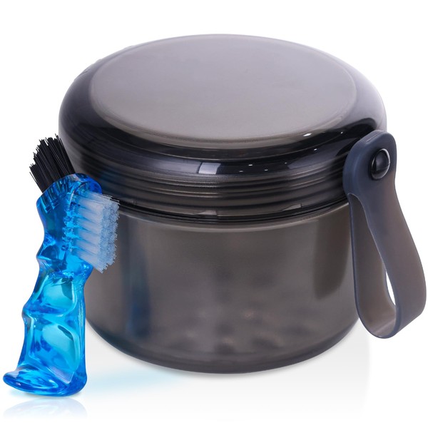 Heigoeost Denture Case, Leak Proof Denture Bath Cup for Travel,