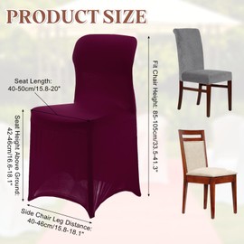 uxcell Stretch Polyester Spandex Chair Cover 85-105cm Flat Front Banquet Dining Chair Slipcovers for Wedding Party Banquet Decoration, Burgundy