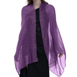 BANETTETA Shawls and Wraps for Evening Dresses Shawls and Wraps for Weddings Formal Shawls and Wraps for Evening Dresses Purple Shawl Fall (Purple)