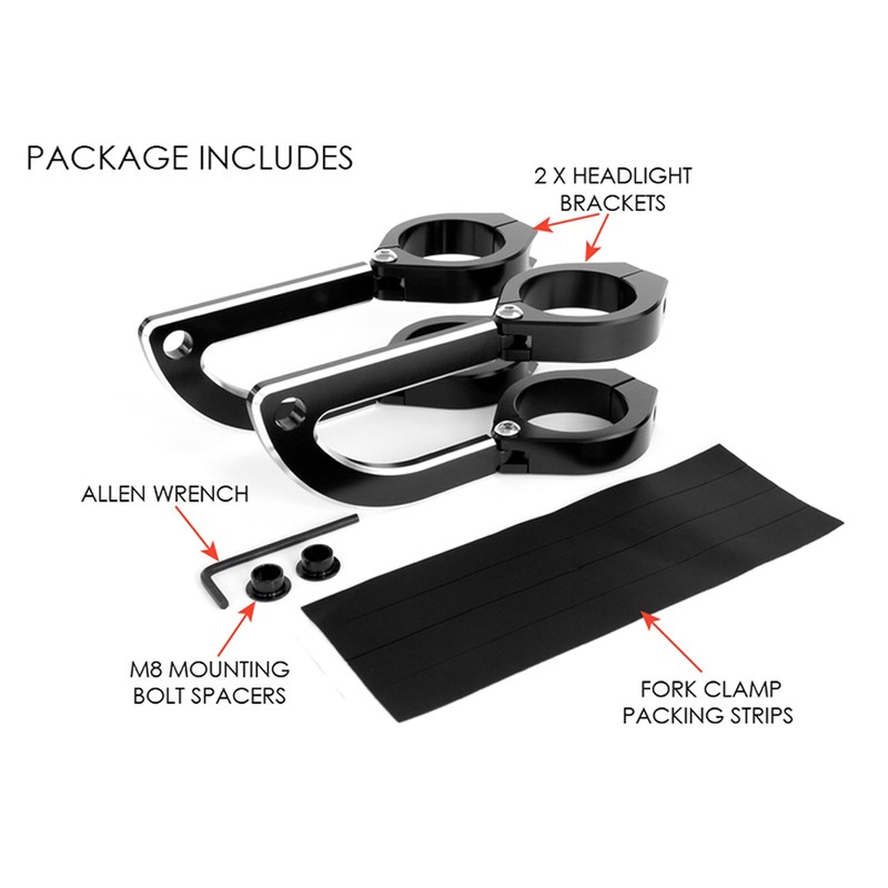 Alchemy Parts Headlight Clips with Clamp Fork 36-37 mm for