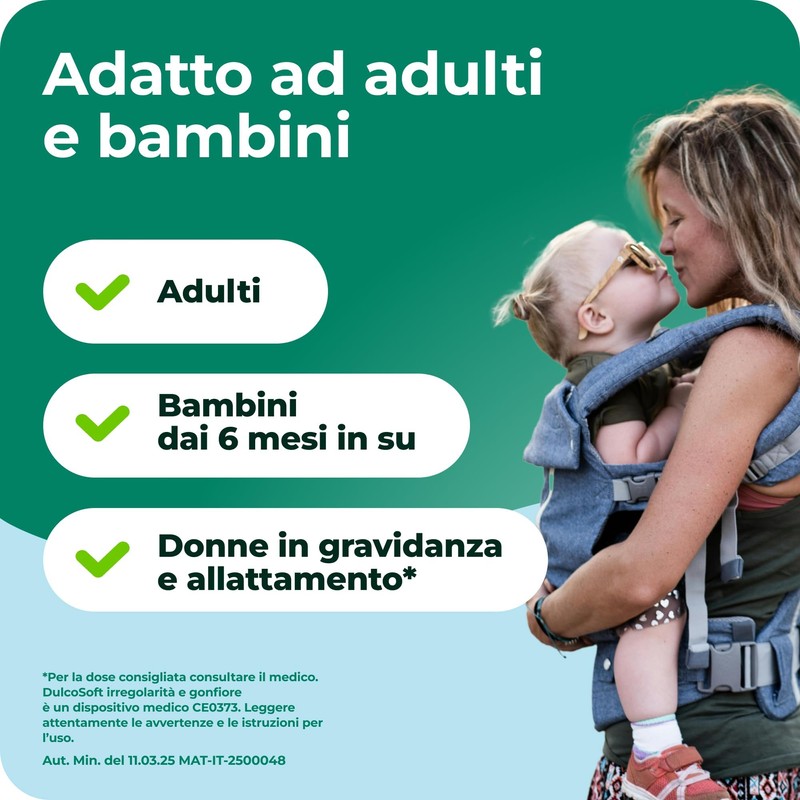 DulcoSoft Irregolarità e Gonfiore, Lassativo Delicato con Macrogol e Simeticone,