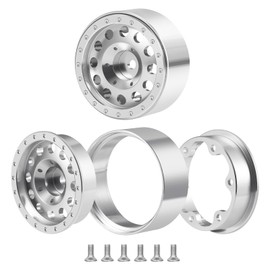 WEFEINO 4PCS 1.3" Wheels Rims Aluminium Wheel Hub Upgrade Parts for 1/24 Axial SCX24 1/18 Tra-xxas TRX4M RC Crawler Car