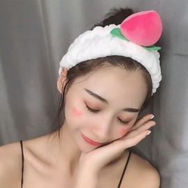 Peach microfiber face wash hair band headband 2 colors cute insider face wash hair band pink band 3ea