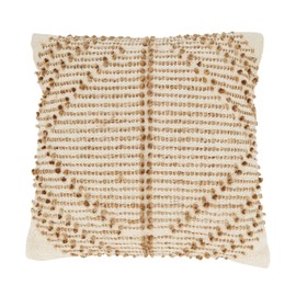 SARO LIFESTYLE Woven Elegance Diamond Throw Pillow Cover, Natural, 18"