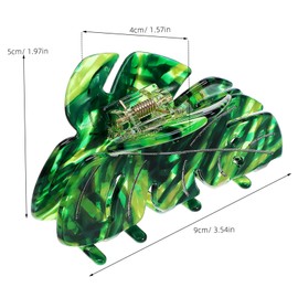 Vaguelly 3 Pcs Leaf Claw Hair Clips for Women Strong Hold Elegant Design Durable Acetate Versatile Hair Accessories Secure Grip for Everyday Use