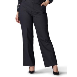 Lee Women's Plus Size Ultra Lux Comfort with Flex Motion Trouser Pant Black 26W, 26 Petite