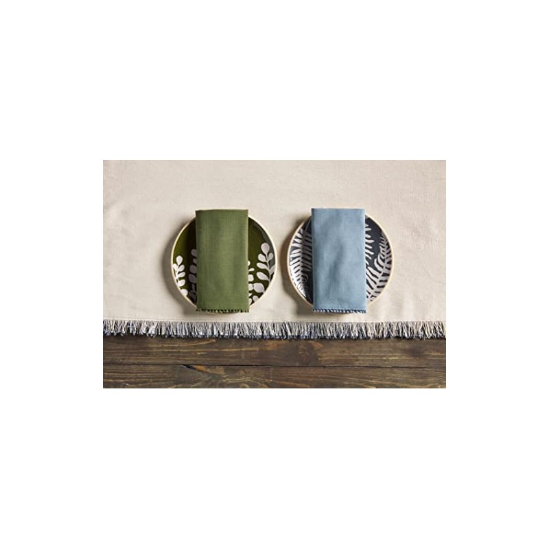 Mud Pie Sage Green Cotton Dinner Napkin Set of 4