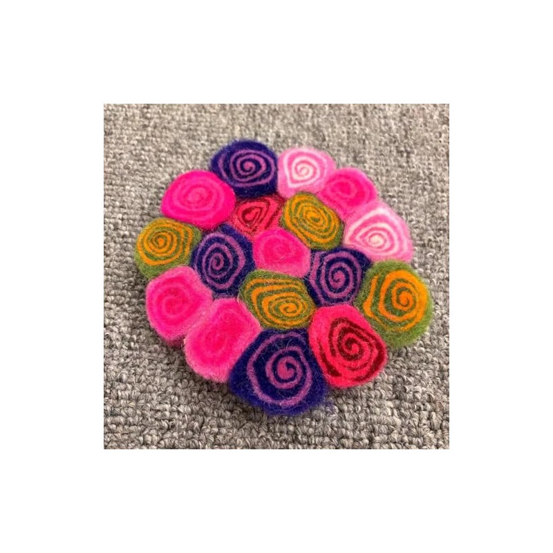 Felt Coaster for Drinks, Spiral Patterns Drink Coaster for Heat