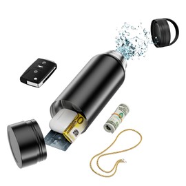 Diversion Stainless Steel Water Bottle with Hidden Space for Discreet Bait, for Travel or Home, Unscrewable Bottom to Store Your Valuables, Insulated, Leak-Proof, 1.18 L