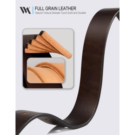 WOLFANT Thicken Full Grain Heavy Duty Casual Work Belts for Men,100% Italian Real Solid Leather