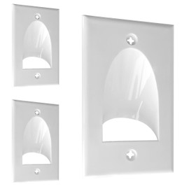 BestMounts - Inner Nose Behind Wall Cable Management TV Cord Hider for Wall Mounted TV - Single Gang Low Voltage Recessed Wall Plates Cable Pass Through for Wires, HDTV, HDMI (3 Pack, White)